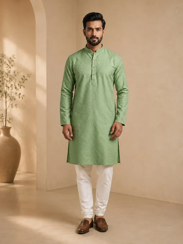 Men_Pista_Textured_Kurta_Pajama