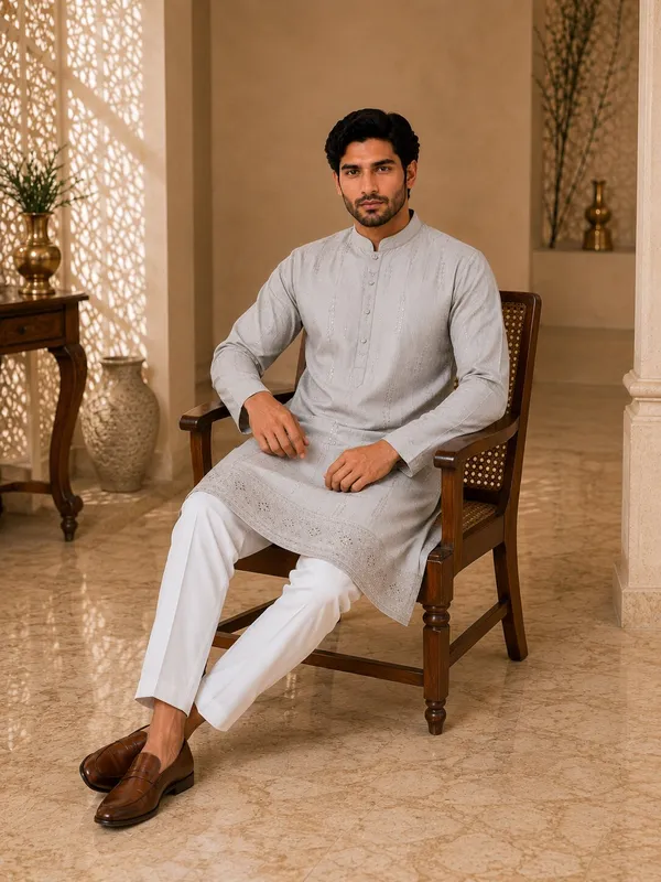 Light_Peach_Embroidered_Kurta_Pyjama_Set