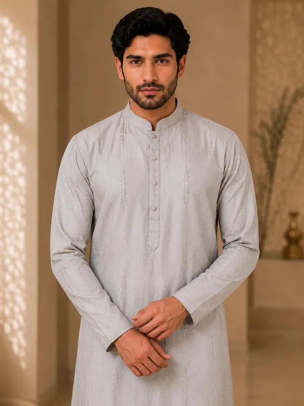 Light_Peach_Embroidered_Kurta_Pyjama_Set