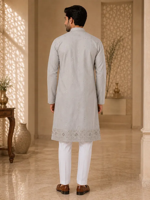 Light_Peach_Embroidered_Kurta_Pyjama_Set