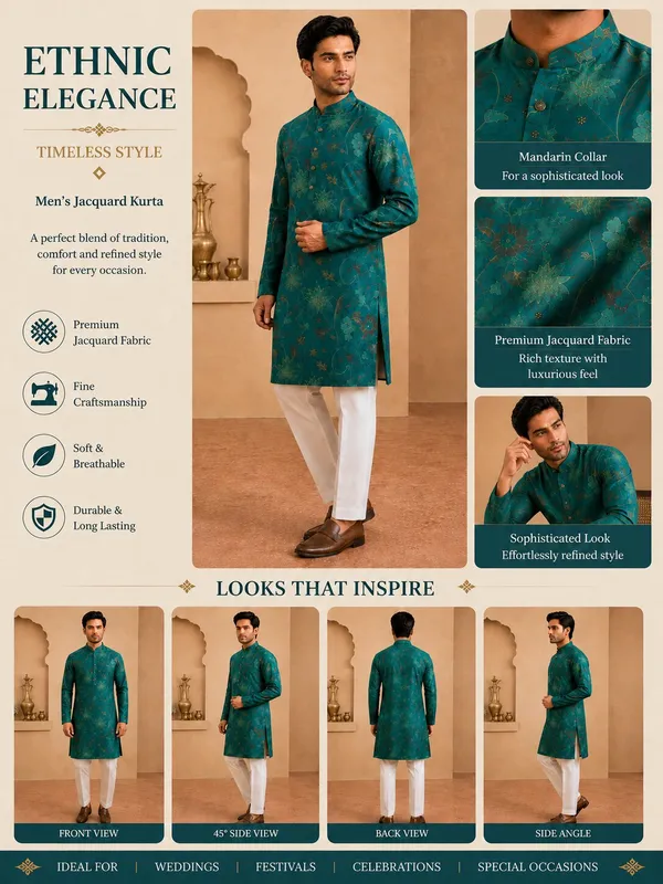Bright_Green_Floral_Printed_Kurta_Pyjama_Set_for_Men