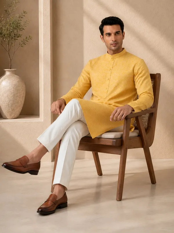 Men_Yellow_Printed_Kurta_Pajama_Set