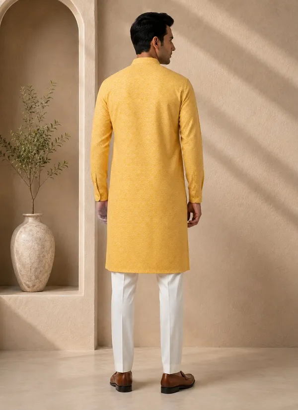 Men_Yellow_Printed_Kurta_Pajama_Set