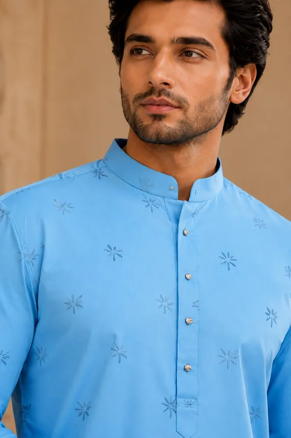 Sky_Blue_Printed_Kurta_Pyjama_Set