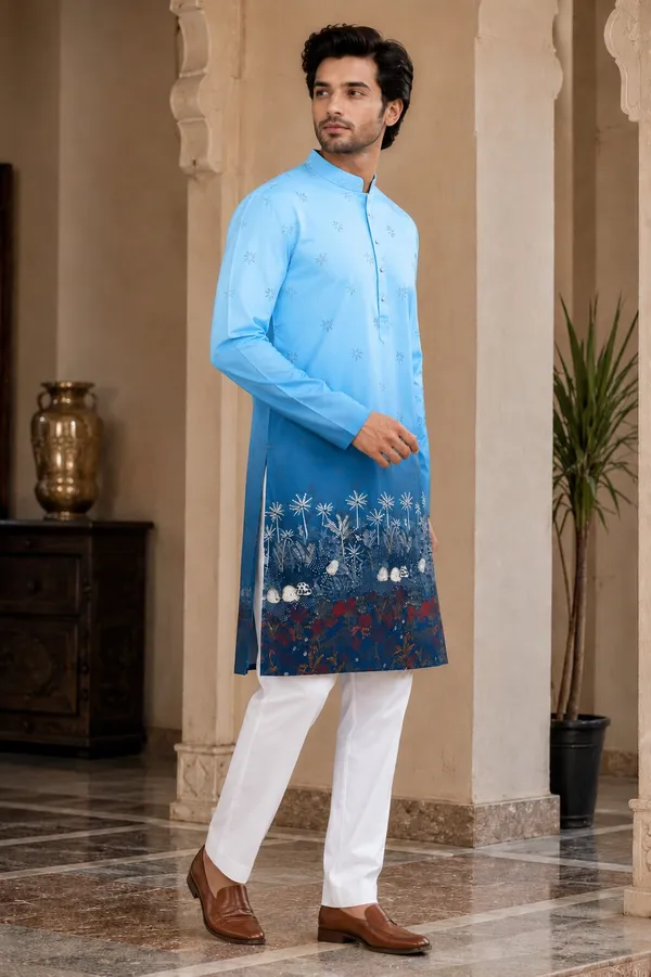Sky_Blue_Printed_Kurta_Pyjama_Set