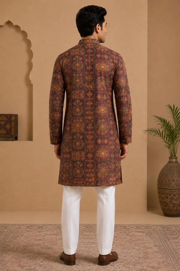 Men's_Light_Purple_Printed_Kurta_Pyjama_Set