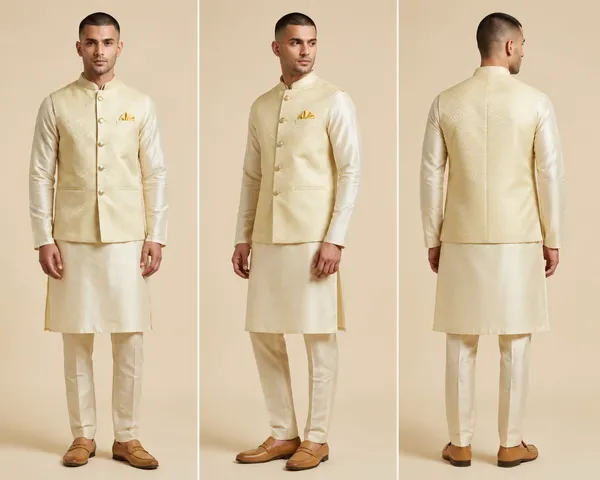 Cream_Jacquard_Embroidery_Nehru_Collar_Sleeveless_Ethnic_Jacket_For_Men