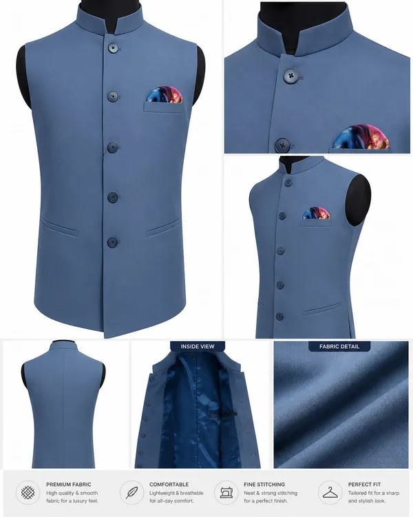 Blue_Polyester_Slim_Fit_Nehru_Collar_Sleeveless_Jacket_For_Men