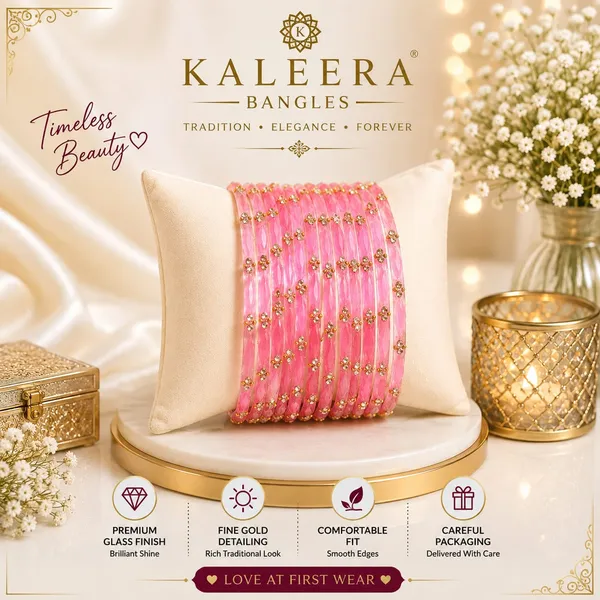Pink_Gold_Glass_Floral_Detailed_Bangle_Set_For_Women