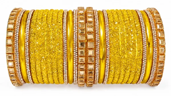 Gold_Glass_Textured_Embellished_Bangle_Set_For_Women