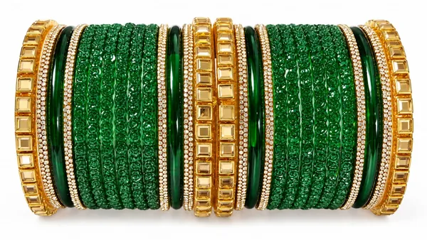Green_&_Gold_Glass_Embellished_Bangle_Set_For_Women