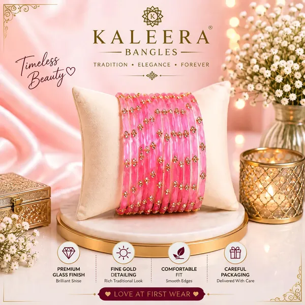 Pink_Gold_Glass_Floral_Detailed_Bangle_Set_For_Women