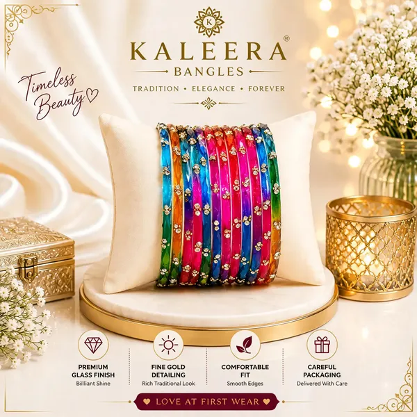 Multicolour_Glass_Gold_Detailed_Traditional_Bangle_Set_For_Women
