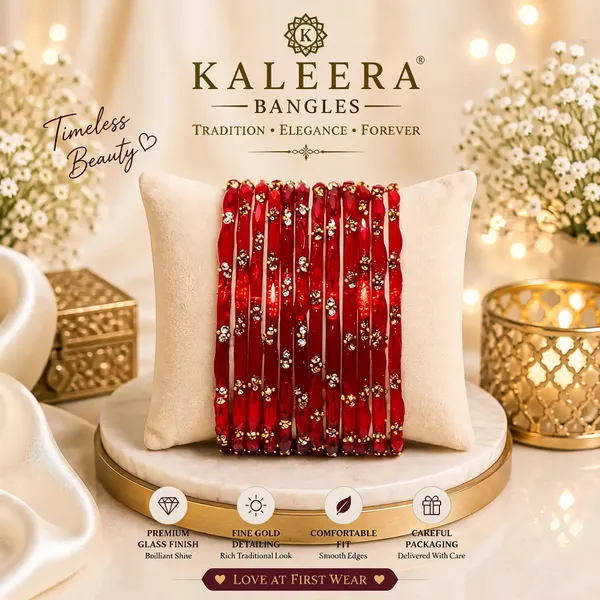 Red_Glass_Gold-Tone_Traditional_Bangle_Set_For_Women