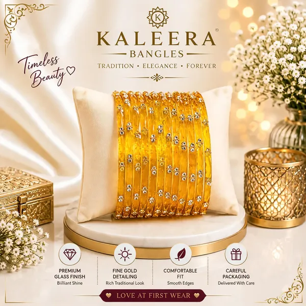 Yellow_Glass_Floral_Embellished_Bangle_Set_For_Women