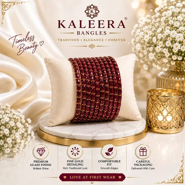 Maroon_Glass_Gold_Detail_Traditional_Bangles_For_Women