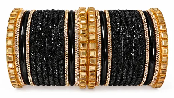 Black_&_Gold_Glass_Embellished_Bangle_Set_For_Women