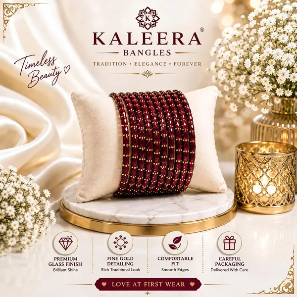 Maroon_Glass_Gold_Detail_Traditional_Bangles_For_Women