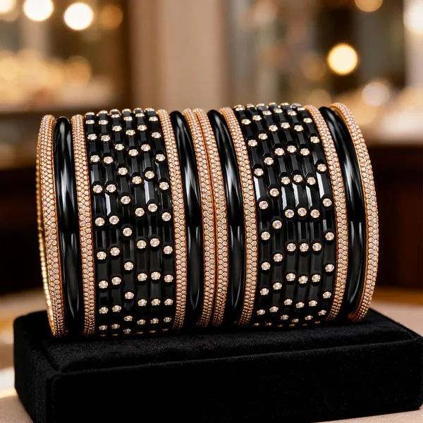 Black_&_Gold_Glass_Stone_Studded_Bangle_Set_For_Women