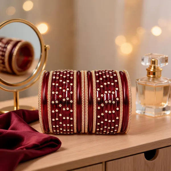 Maroon_Glass_Gold-Tone_Embellished_Bangle_Set_For_Women