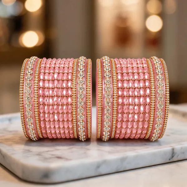 Pink_Glass_Stone_Studded_Traditional_Bangle_Set_For_Women