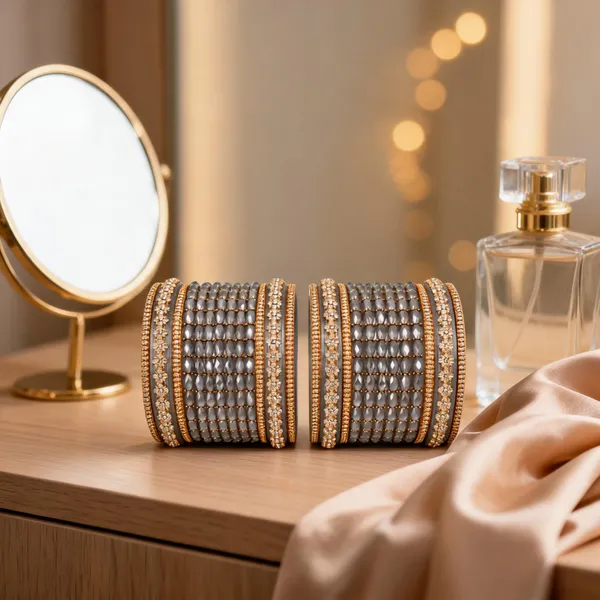 Grey_&_Gold_Glass_Stone_Studded_Bangle_Set_For_Women
