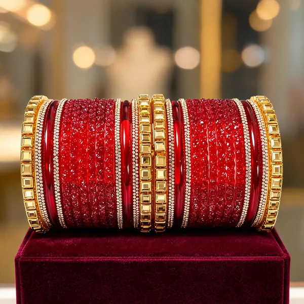 Red_Glass_Gold-Tone_Embellished_Bangle_Set_For_Women