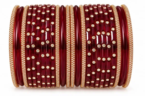 Maroon_Glass_Gold-Tone_Embellished_Bangle_Set_For_Women