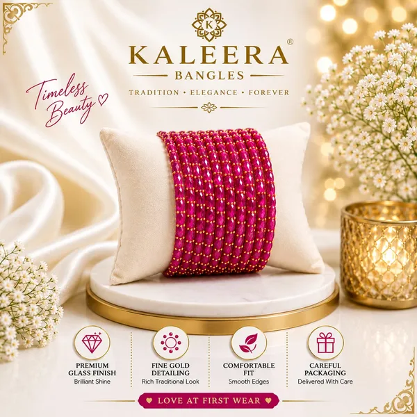 Pink_Glass_Gold-Tone_Traditional_Bangles_For_Women
