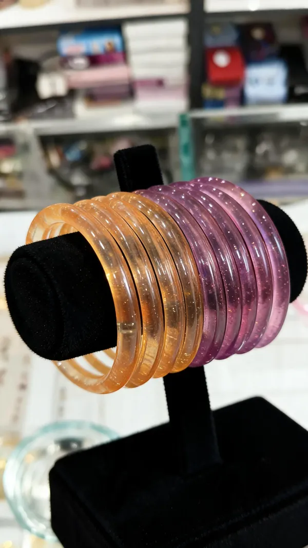 Orange_And_Purple_Glass_Bangle_Set_For_Women_Pack_of_2