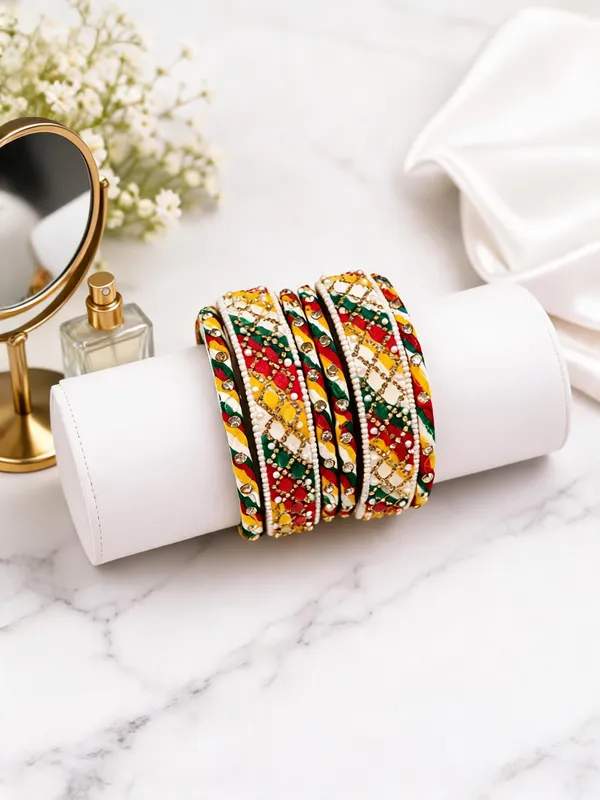 Multicolor_Glass_Silk_Thread_Kundan_Studded_Bangle_Set_For_Women