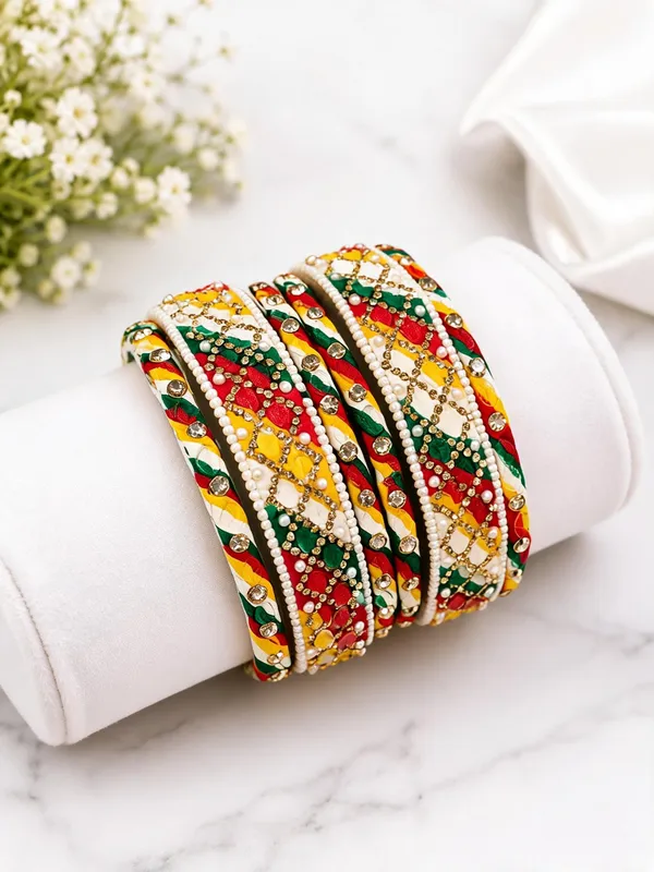 Multicolor_Glass_Silk_Thread_Kundan_Studded_Bangle_Set_For_Women