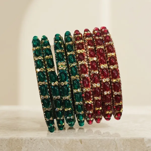 Maroon_And_Green_Glass_Kundan_Stone_Studded_Bangle_Set_For_Women_Pack_of_2
