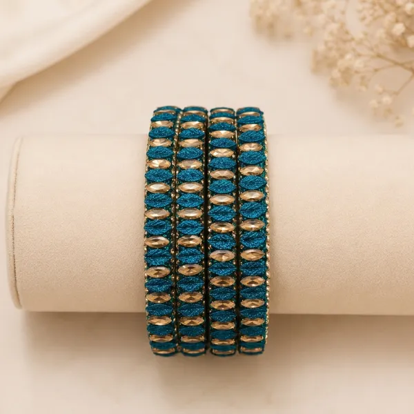 Navy_Blue_Glass_Beaded_Multi_Row_Bangle_Set_For_Women