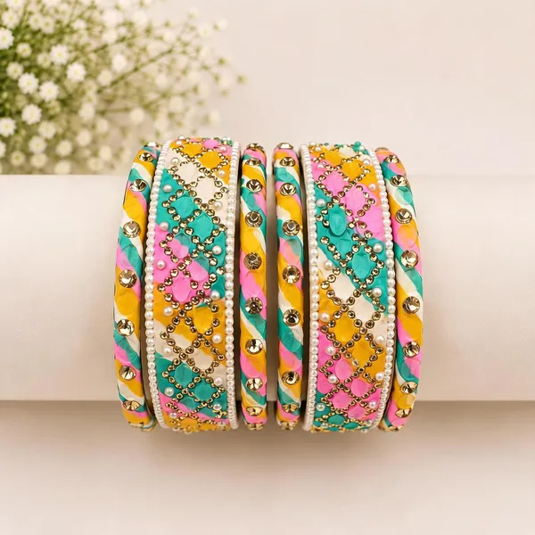 Multicolor_Glass_Silk_Thread_Stone_Studded_Bangle_Set_For_Women