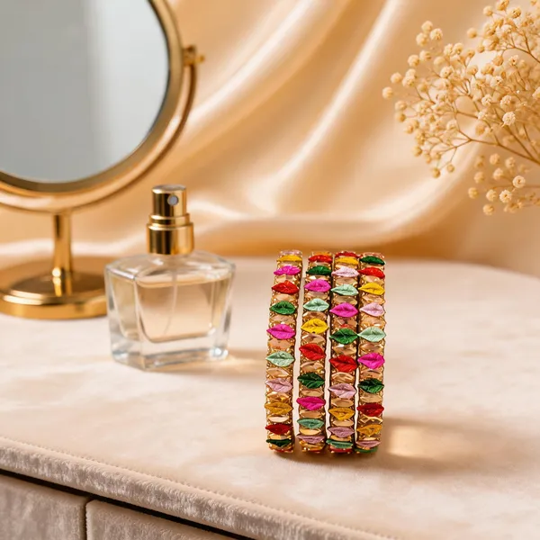Multicolor_Glass_Beaded_Petal_Design_Bangle_Set_For_Women