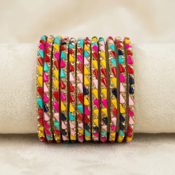Deep_Multicolor_Glass_Stone_Studded_Bangle_Set_For_Women