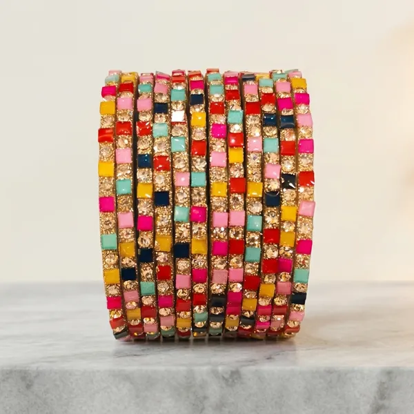Deep_Multicolor_Glass_Stone_Studded_Bangle_Set_For_Women