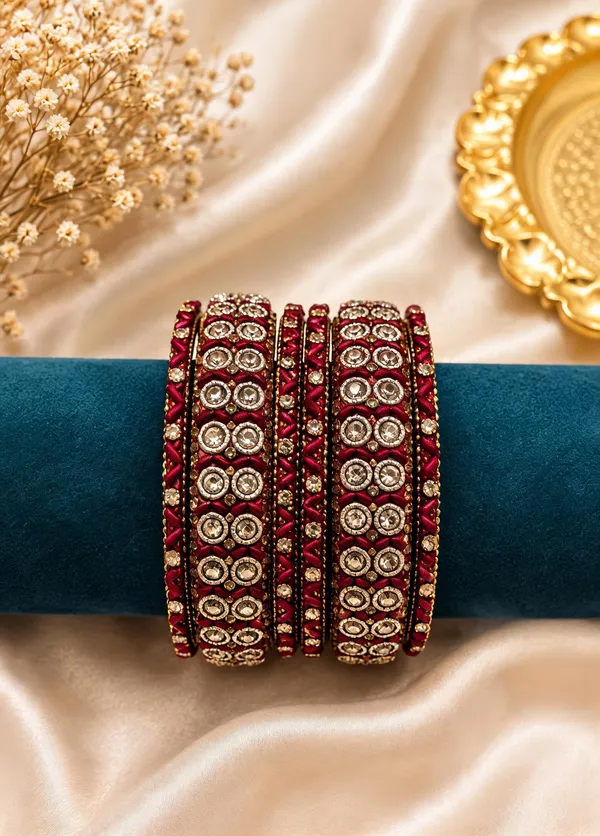 Maroon_Gold_Glass_Kundan_Studded_Bangle_Set_For_Women