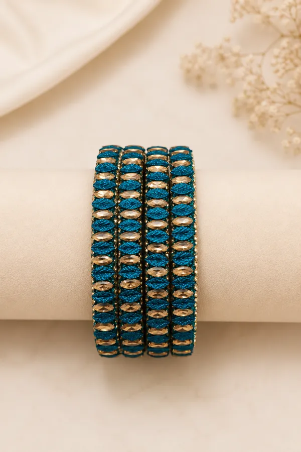Navy_Blue_Glass_Beaded_Multi_Row_Bangle_Set_For_Women