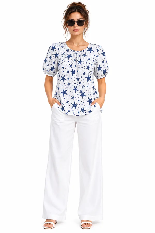 Seaside_Star_Gathered_Cotton_Top
