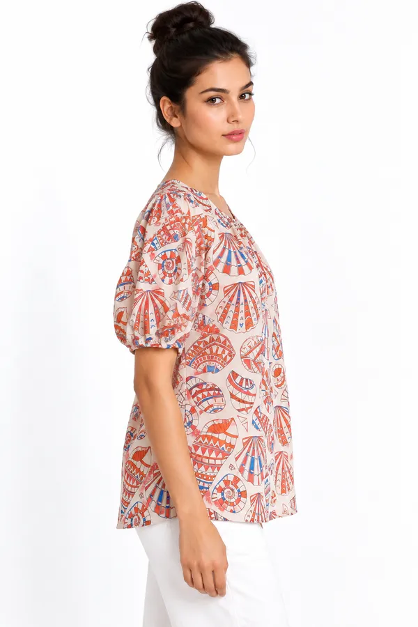Seashell_Sketch_Cotton_Puff-Sleeve_Top
