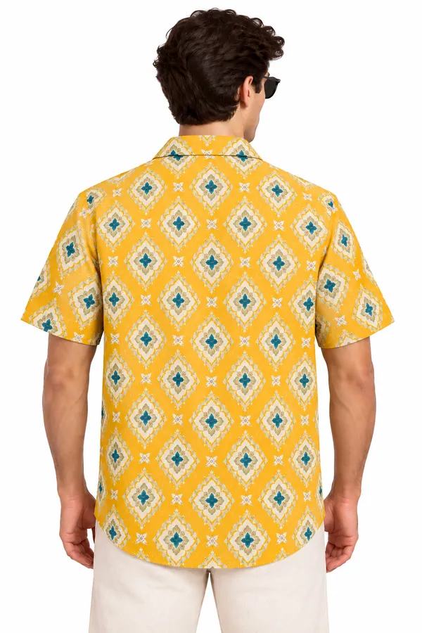 Yellow_Mosaic_Polyester_Resort_Shirt