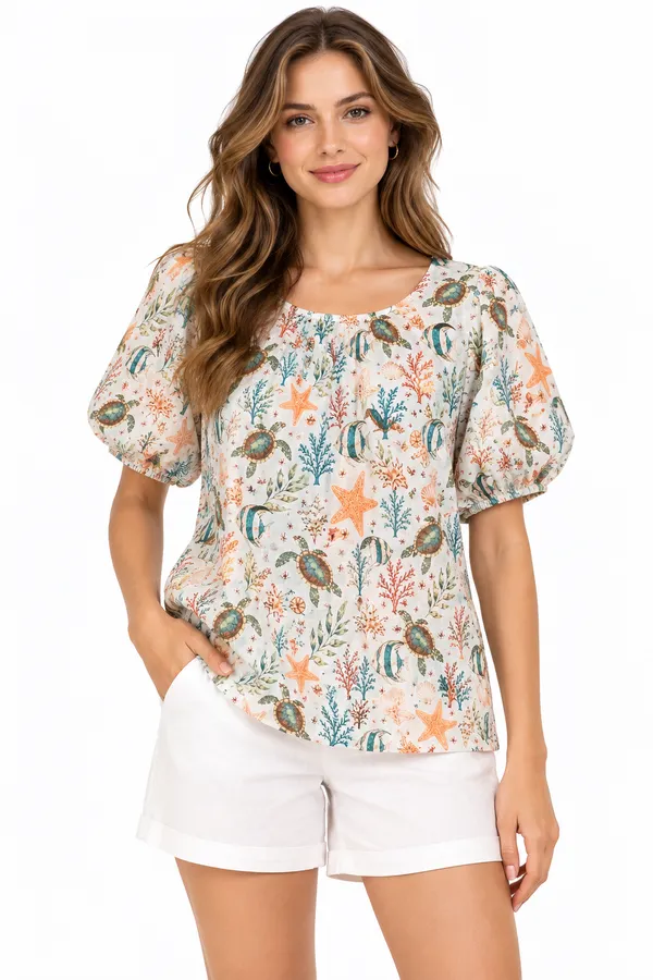 Ocean_Garden_Puff-Sleeve_top
