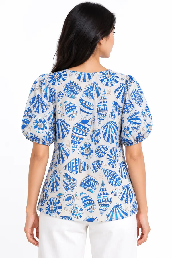 Seashell_Sketch_Cotton_Puff-Sleeve_Top