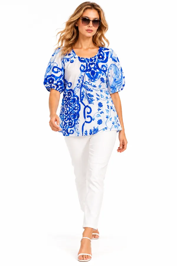 Azure_Porcelain_Cotton_Puff-Sleeve_Top