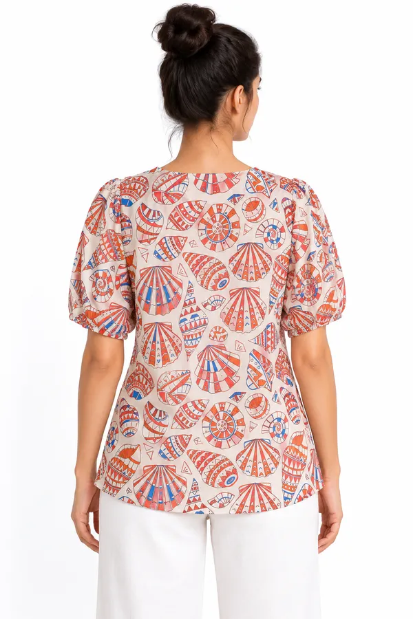 Seashell_Sketch_Cotton_Puff-Sleeve_Top