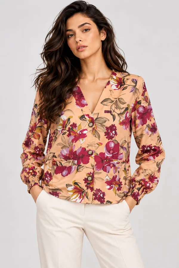 Seashell_Sketch_Cotton_Puff-Sleeve_Top
