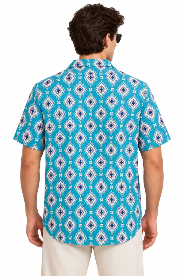 Aqua_Blue_Mosaic_Polyester_Resort_Shirt