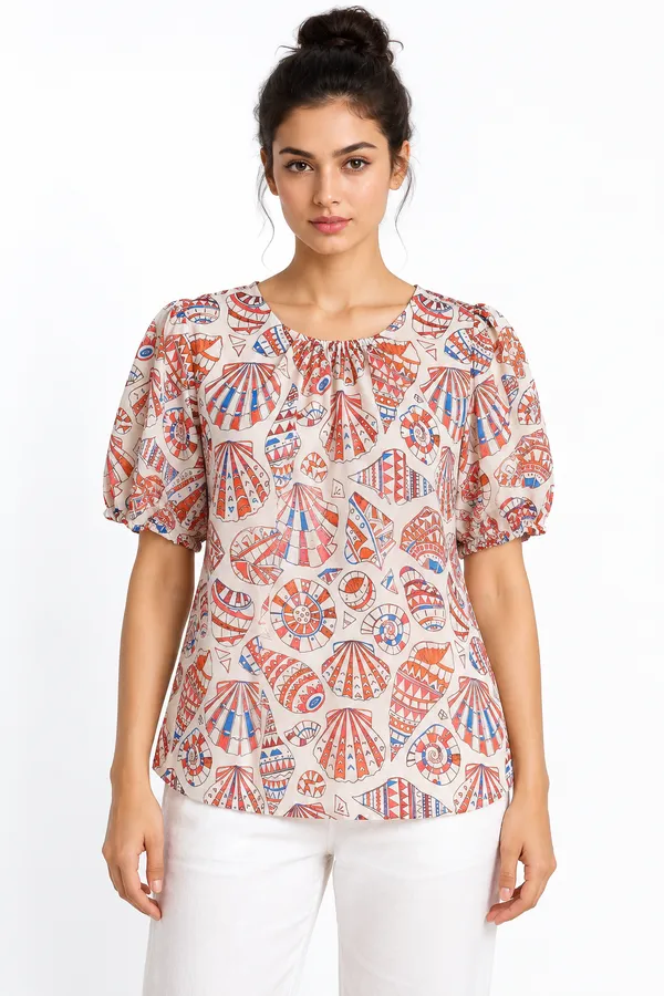 Seashell_Sketch_Cotton_Puff-Sleeve_Top